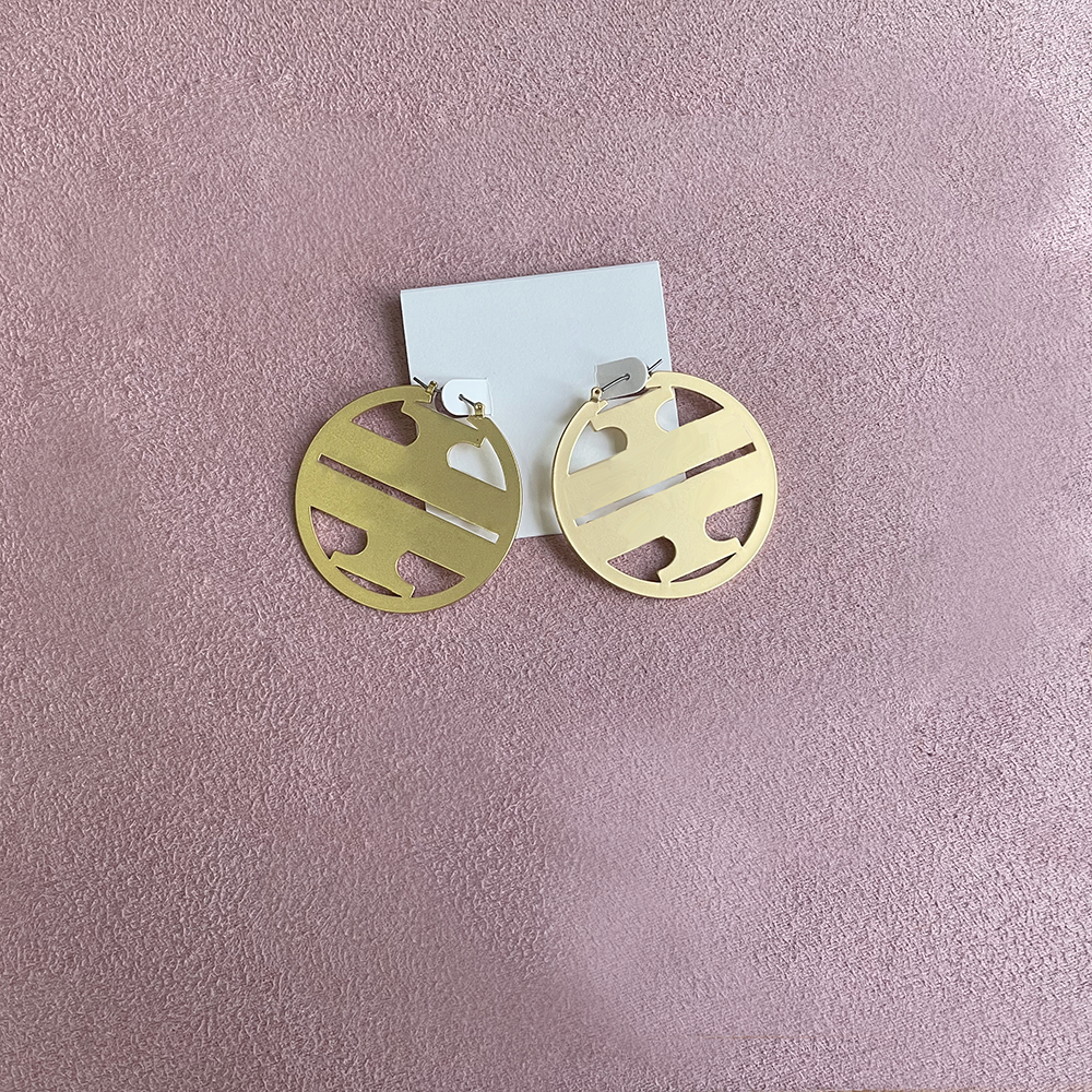 

Hollow Out Gold Hoops Oil Drip Huge Earrings