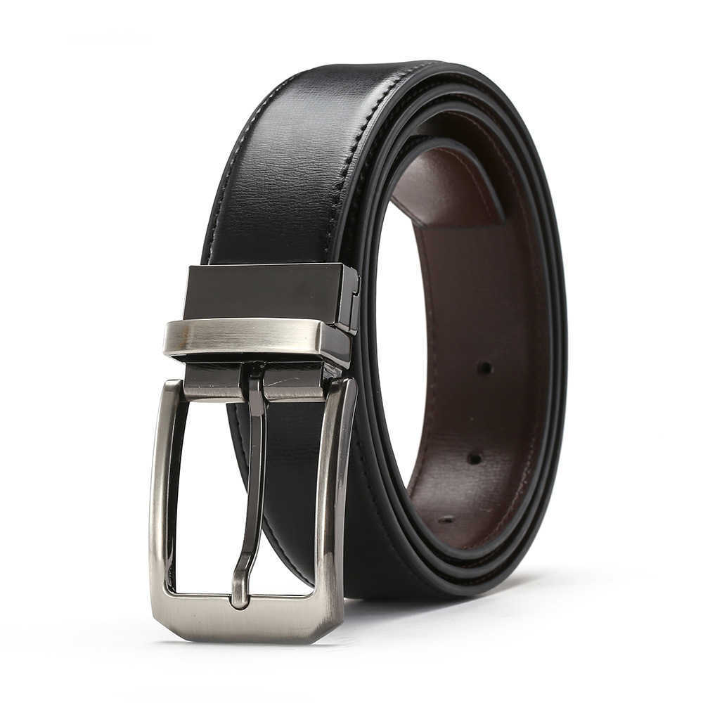 

TopSelling Designer Reversible for Genuine Leather For Men High Quality Black Buckle Jeans Dress Cowskin Casual s Business Belt Classic luxury