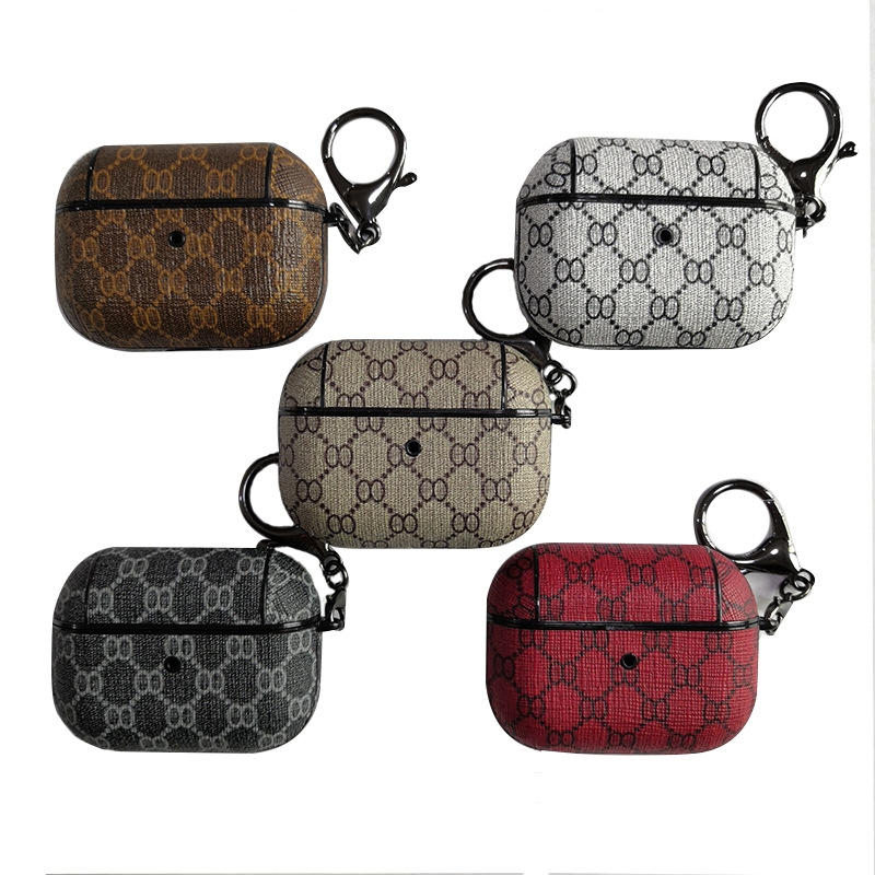 

Coque Luxury Brand Earphone Headset Leather Case For Apple Airpods 2 Pro Air Pods 3 Covers Protective Headphone Box With Keychai