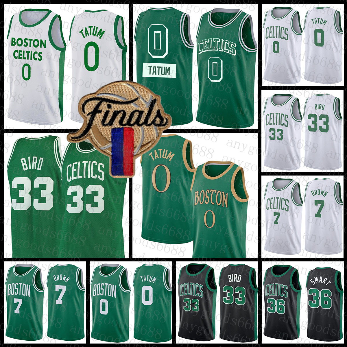 

Bostons Celtices 7 36 Jayson Tatum Larry Bird Basketball Jersey 0 33 Jaylen Brown Marcus Smart Patch 01