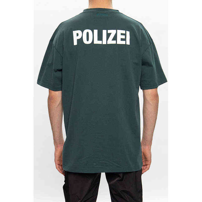 

Vetements Police Tshirt Men Women High Quality Double Graphic Vetements Tee Oversize Green Tops Vtm Short Sleeve J220701, Khaki.