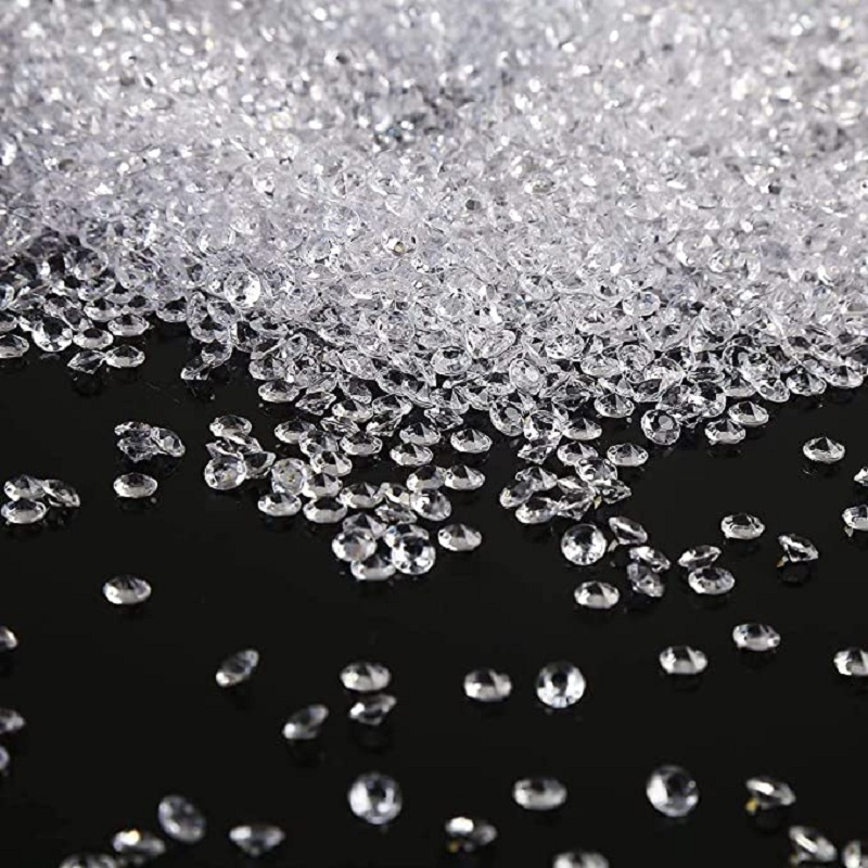 

2000pcs Mini Crystal Faux Diamond Acrylic Rhinestone Vase Filler Wedding Centerpiece Party Decoration Table Confetti Supplies, As described