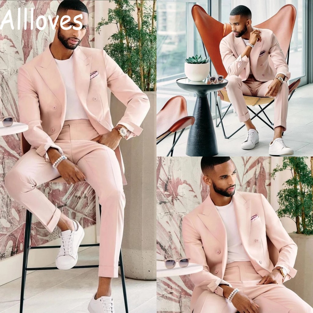 

Handsome Pink Wedding Dress Slim Fit Costume Homme Men Suits Tuxedo Terno Masculino Prom Groom Custom Made 2 Pieces Blazer CL0186, Black