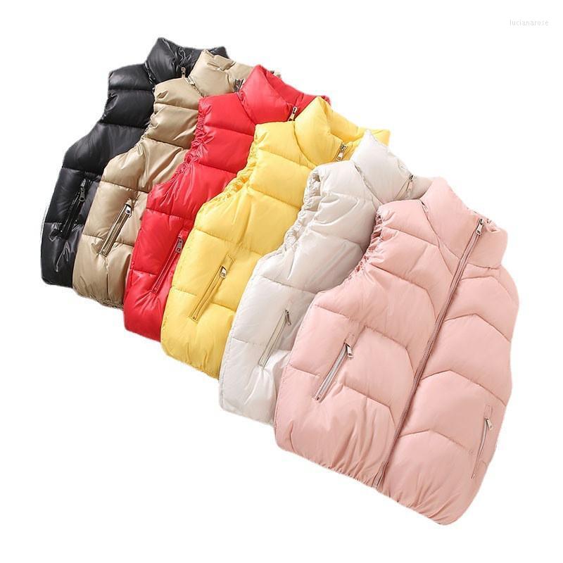 

Women's Vests Autumn Winter Women Vest 2022 Solid Stand Collar Sleeveless Waistcoat Outerwear Female Short Jacket Cotton Padded Tops Luci22, Red
