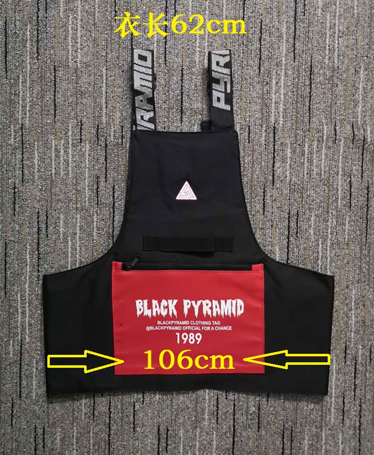 

hiphop rapperMen Coat Sleeveless Jacket Casual Chinese character Vest Coat High Street Pockets Vests Cargo Waistcoat Zipper Military Jacket