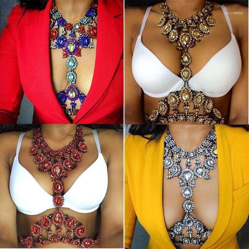 

Miwens Statement Necklace Colorful Long Bodys Chain Jewelry Women Crystal Charm Sexy Summer Gift 6820 Chains