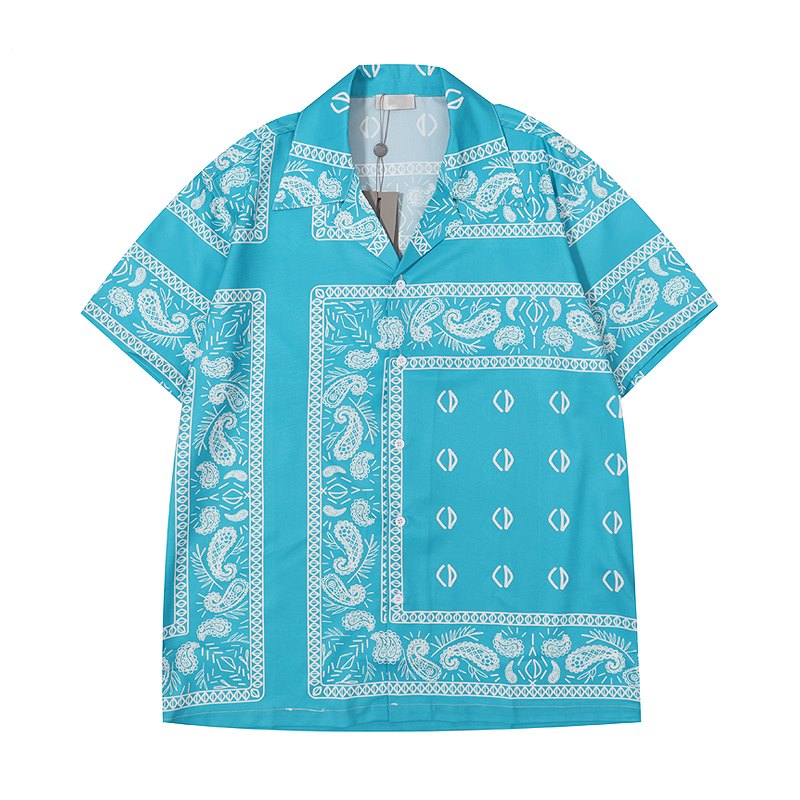

New Arrival Men's Casual Beach Shirts Men Summer Short Sleeve Silk Bowling Shirt Man Cardigan Blouse Fashion Hawaii Floral Print Designer Dress Shirt Plus Sizes M-3XL, As picture show