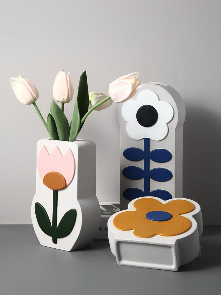 

Vases Northern Europe Ceramics Hand Drawn Vase Living Room Flower Arrangement Originality Modeling Decorative Ornaments