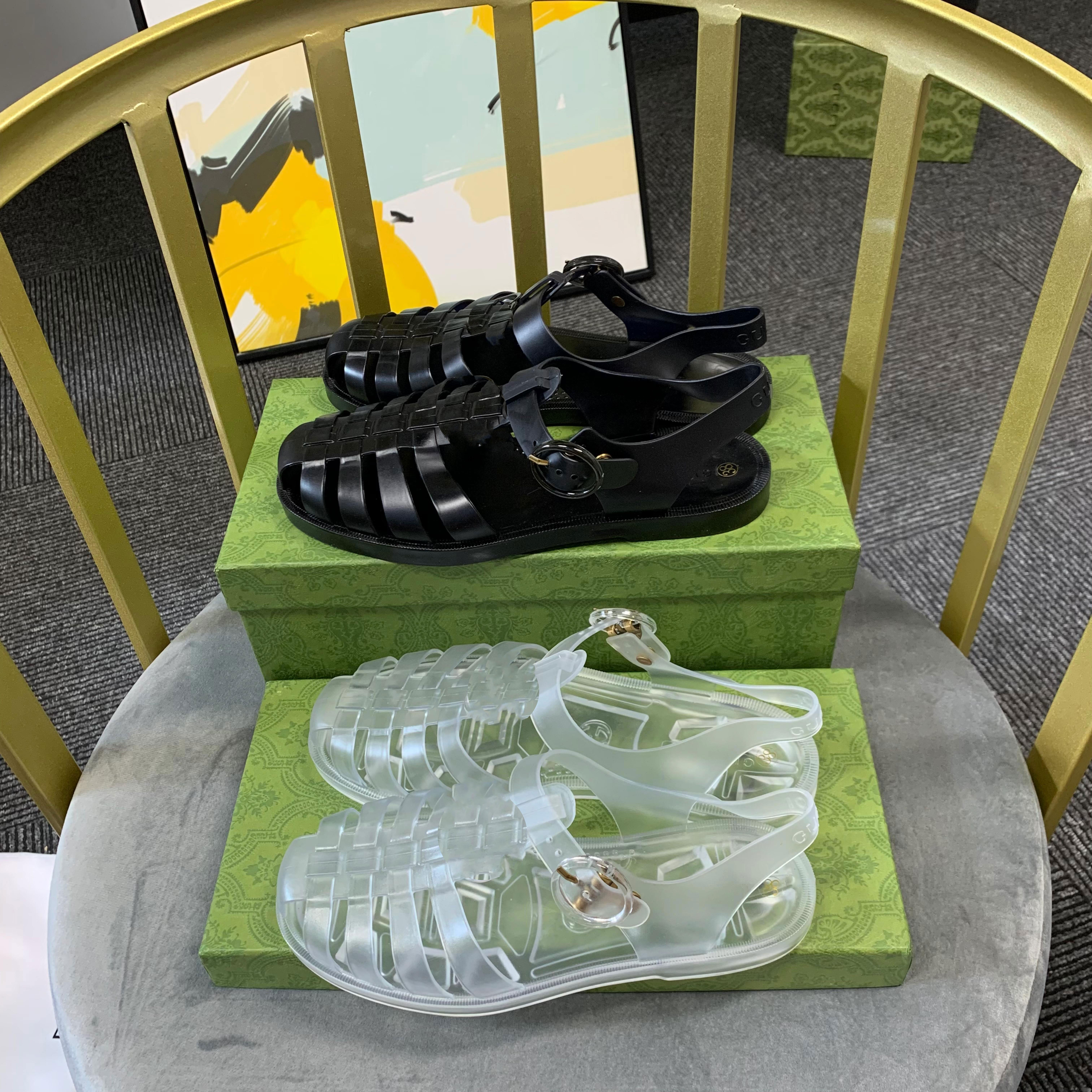 

Designer Gladiator Sandals Rubber Slippers Foam sandal Jelly Platform Adjustable Buckle Cartoon Slipper Men Summer Beach Sandal Size 36-45