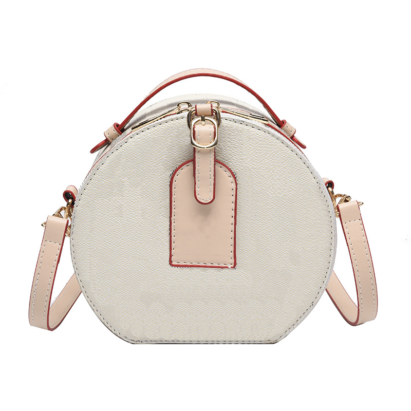 

Round Bags Designer Bag for Women Girls handbag purse High quality Geometric Hand purses Plaid Chain Shoulder Crossbody L527, Brown flower