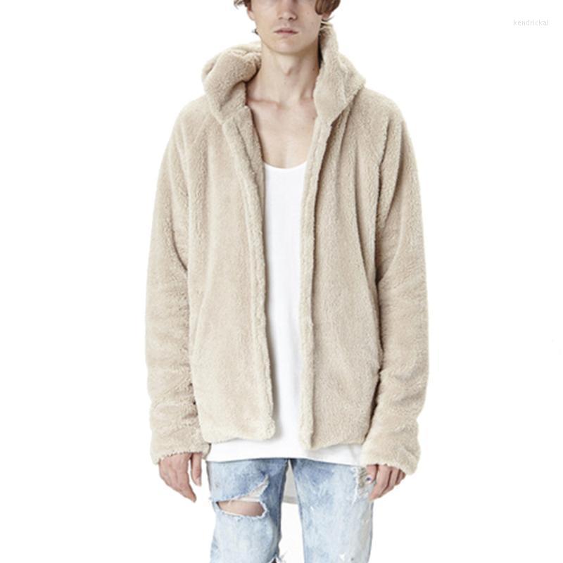 

Men's Wool & Blends Autumn And Winter High Street Slit Strut Plush Cardigan Coat Men Women With The Same Sweater Warm Kend22