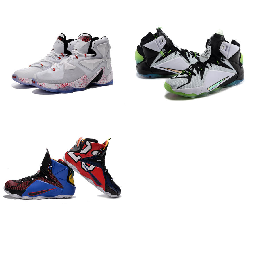 

Mens lebron 13 xiii basketball shoes Halloween White Red Green White sneakers tennis with box, Lbj12 asg