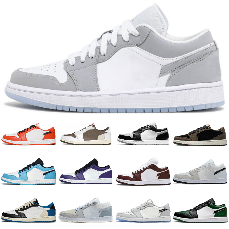2022 New Men Basketball Shoes 1 Low Reverse Mocha Fragment White Camo UNC Wolf Grey Shadow Toe 1s Court Purple Bred Toe Mens Women Trainers Outdoor