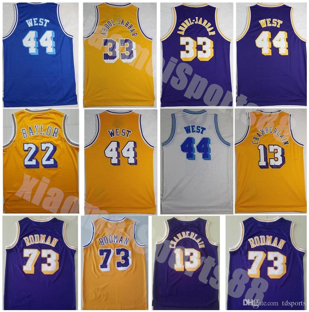 

Men Vintage Basketball Wilt Chamberlain Jersey 13 Dennis Rodman 73 Jerry West 44 Kareem Abdul Jabbar 33 Elgin Baylor 22 Stitched High, As shown in illustration
