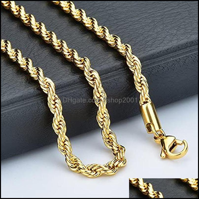 

Chains Hip Hop 18K Gold Plated Stainless Steel M Twisted Chain Womens Choker Necklace For Men Hiphop Jewelry Gift Drop Del Ffshop2001 Dhyyg