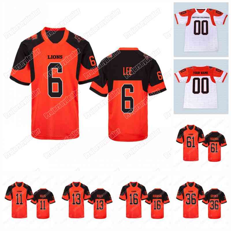 

C202 B.C. Lions CFL Football Jersey T.J. Lee Odell Willis Mike Reilly Bryan Burnham Aaron Grymes Joel Figueroa JerseyS, White womens s-2xl