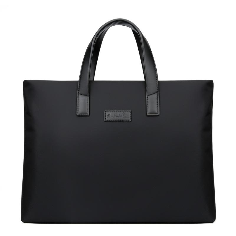 

Briefcases Men's Bag Handbag Briefcase Horizontal Business Document A4 Office Portable Ultra-thin Computer Zipper BagBriefcases, Black