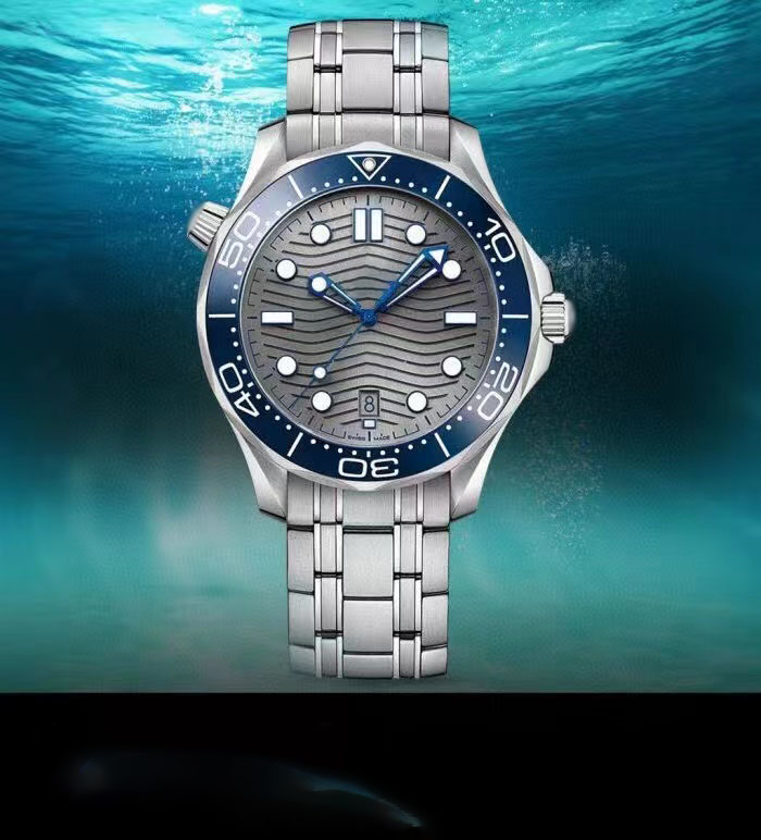 

Men's Watch Ceramic Circle luminous effect Automatic Mechanical Silver calendar display back Style Classic transparent sports rubber tape Designer wristwatch, Carton