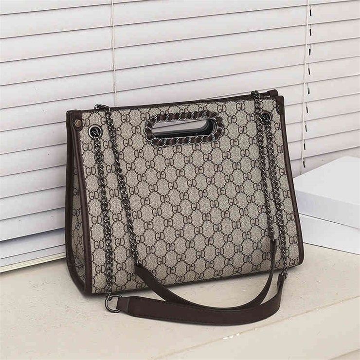 

62% OFF trendy bags 2022 New Designer Handbags bags capacity simple letter printed chain One Shoulder Messenger, Khaki