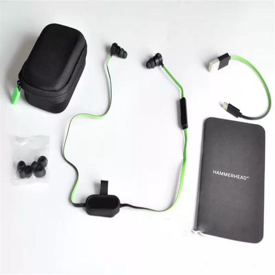

Razer Hammerhead V2 BT Bluetooth Headphones in ear earphones With Microphone With Retail Box In Ear243J, Green