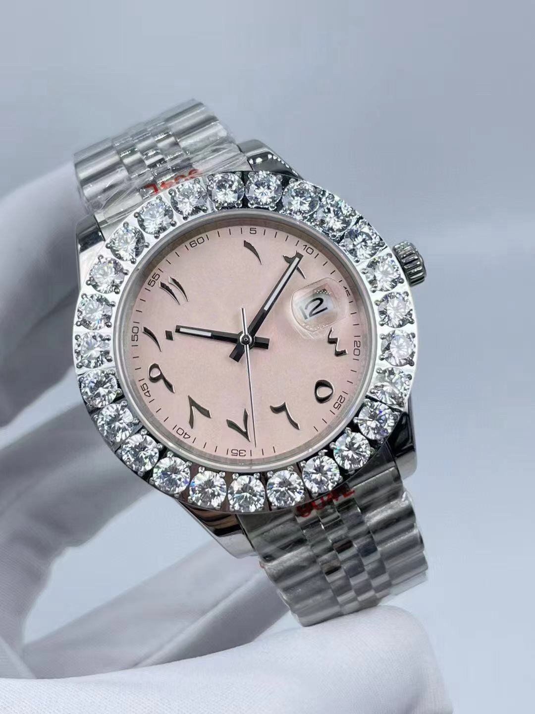 

watches women Designer Automatic Iced out Watch Mechanical movement Diamond Wristwatch Date RoleMan Designer relojes montre Jubilee bracelect, 43mm 4
