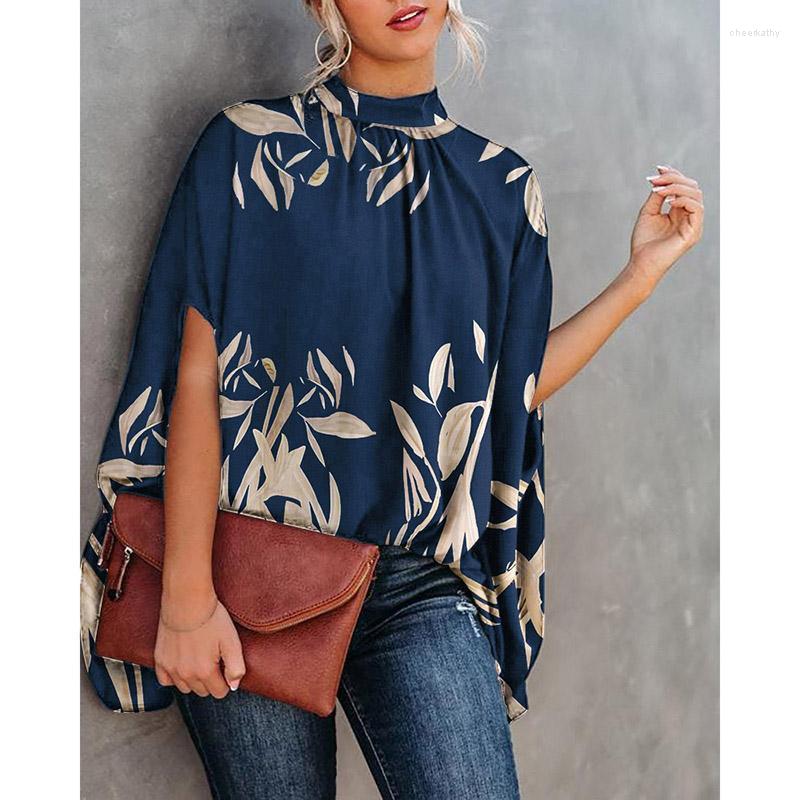 

Women's Blouses & Shirts Leaf Print Summer Half Sleeve Fashion Woman 2022 Elegant Batwing And For Women Top FemaleWomen's Chee22, Chain