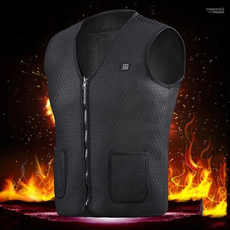 

Men's Vests USB Heater Vest Heated Jacket Winter Clothes Men Thermal Outdoor Sleeveless Zipper Waistcoat Hiking Climbing Clothes1 Stra22, Gray