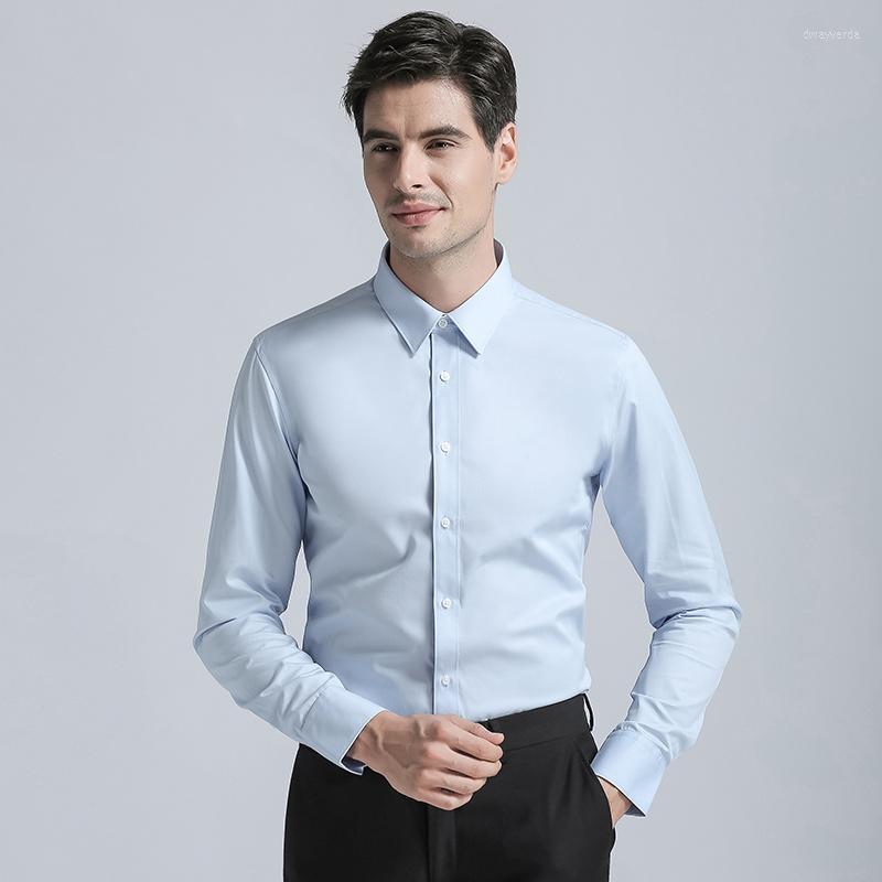 

Men's Dress Shirts Brand Cotton Blend Classic Regular Fit Formal Fashion Solid Color Long Sleeve Business Suits BlueMen's Dway22, Sky blue