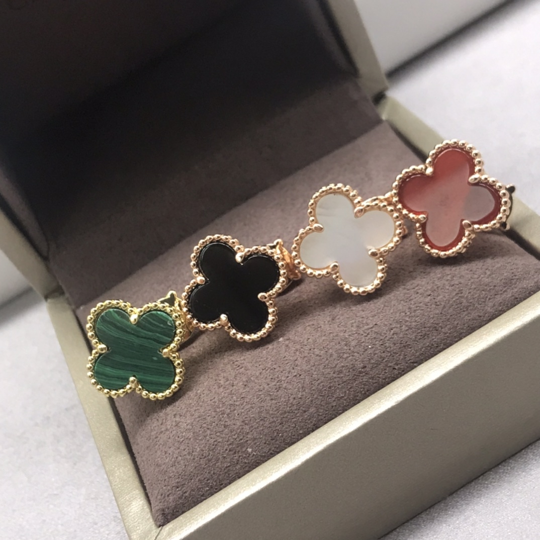 

Van Cleef & Arpels Earring Jewelry 15mm Fashion Classic4/Four Leaf Clover Earrings for Women&Girl Valentine's Mother's Day Engagement Gift