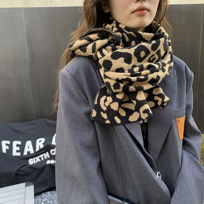 

Scarves Leopard Cashmere Scarf Women Lady Long Shawls And Wraps Blanket Echarpe Pashmina Winter Print Neckerchief Hijab 2022 Bufanda