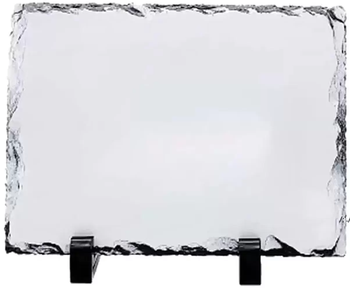 

MR.R Sublimation Blank Rectangular Rock Slate Photo Plaque Picture Frame, Customized Photo Frame Novelty for Wedding,Birthday
