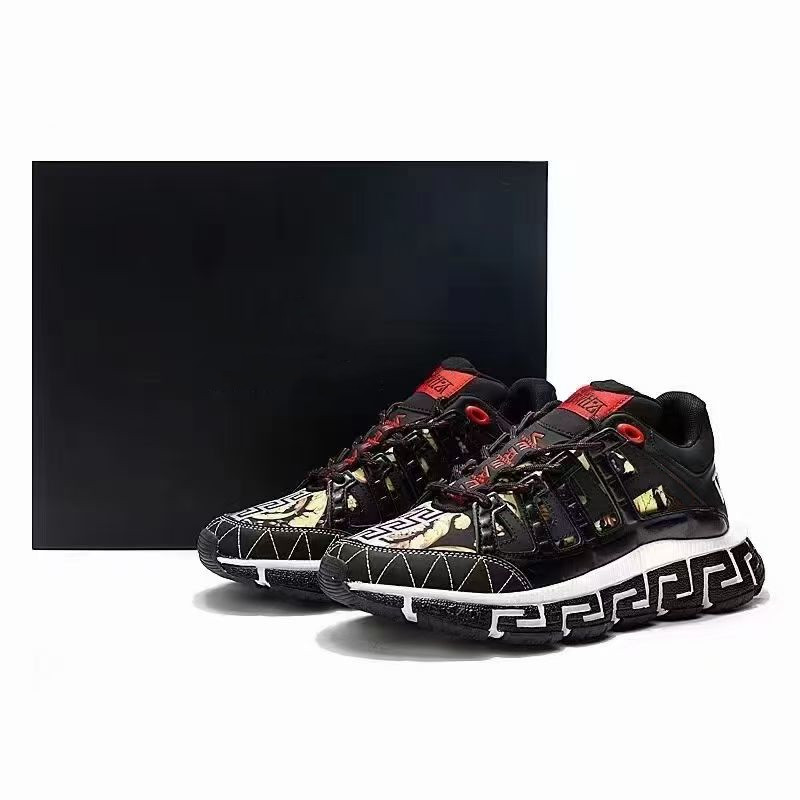 

Italy Trigreca sneakers 4.0 casual Shoes Barocco printing green black white print gold gum silver grey fashion original men women track trainers shoe 34-46 30 colors c1, Shoes box