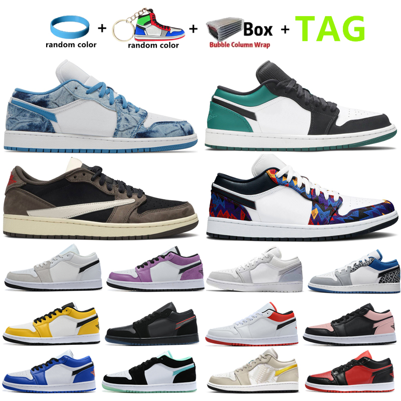 

2022 Low 1 1s Men Women Basketball Shoes Black Toe Mocha UNC Green Light Chocolate Tripe White Smoke Grey Shadow Washed Denim Laser Blue True Unisex Sport Sneakers, Shoebox