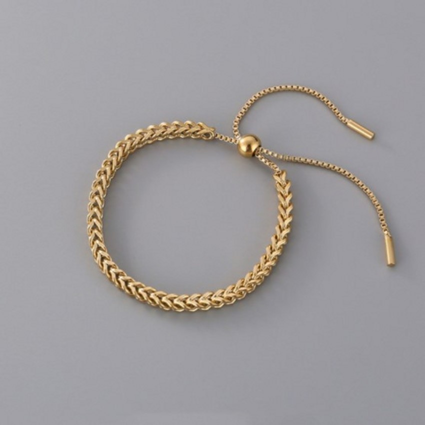 

High quality ladies charm bracelet luxury designer pull woven titanium steel bracelet jewelry