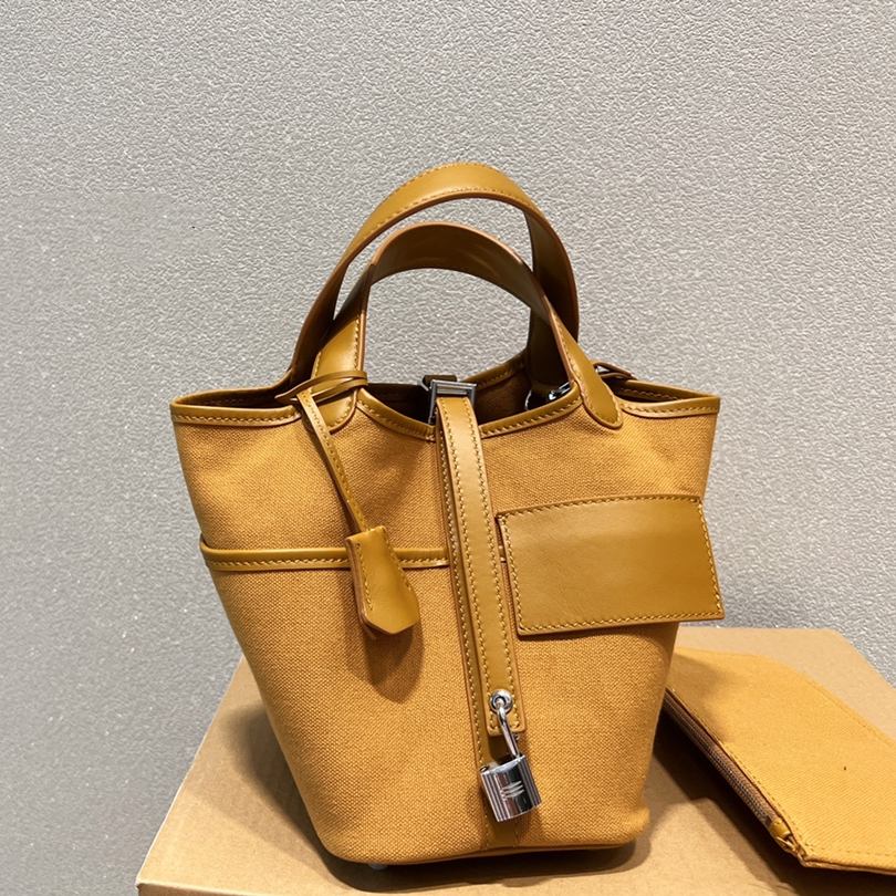 

5AAAAA Brand Designer Bag Bucket Bags picotin cargo Canvas Vegetable Basket Bags Ladies Fashion Handbags Messenger Bags Wallets tote size 18X20cm