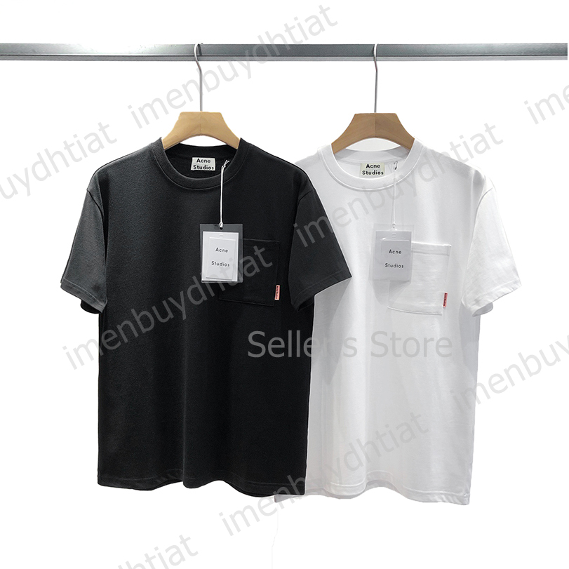 2022 Nordic Luxury Brand Ac Studios Summer Short Sleeve t Shirt Super Loose Casual Pocket Men's Women's Pure Color Simple for Men