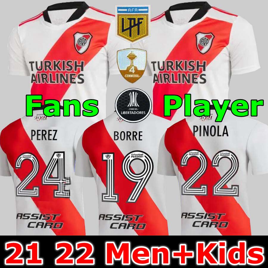

Fans player version 21 22 RIVER PLATE soccer jersey 120-Years Anniversary De La Cruz M.SUAREZ PONZIO 2021 2022 PEREZ BORRE PINOLA third 3rd men kids kit Football shirts, 21 22 home jersey
