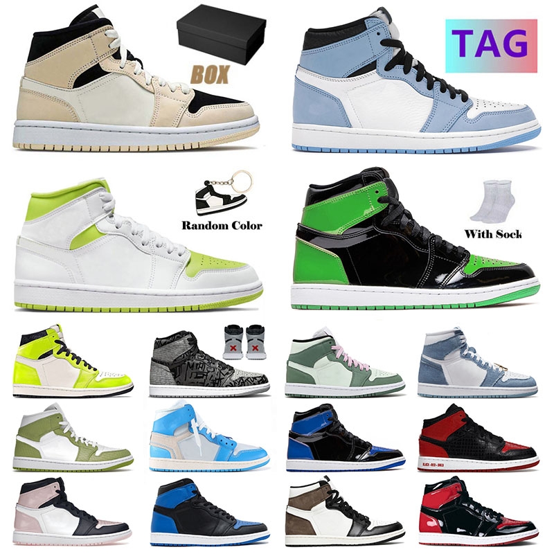 

Designer Jumpman 1 1s Basketball Shoes For Mens Womens Cactus Jack High White Lime Patent Bred Denim Visionaire Mid Dutch Green Carbon Fiber Sports Sneakers Trainers, B45 36-46 offfwhite red