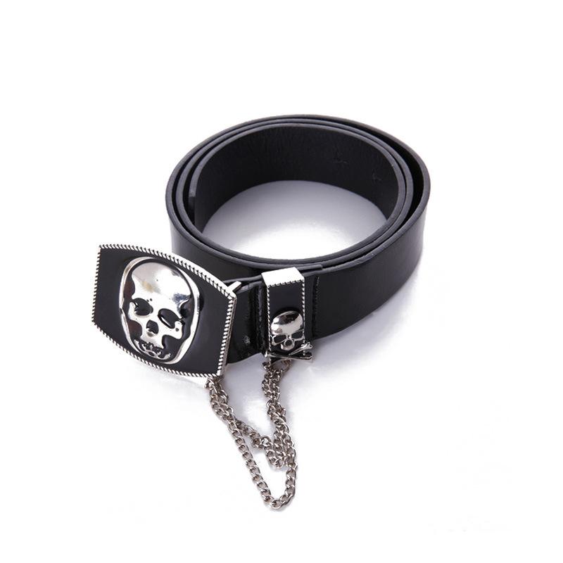 

Belts Wild Street Punk Style Gothic Belt Fashion Skull Men's And Women's European American Personality Trendy ProductsBelts, Black
