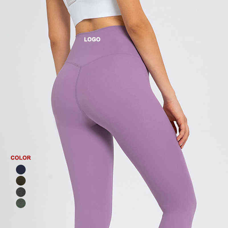 

Solid Color No Embarrassment Line High Waist Buttock Stretch Exercise Gym Tight Nude Yoga Pants Women Leggings T220725, Gray