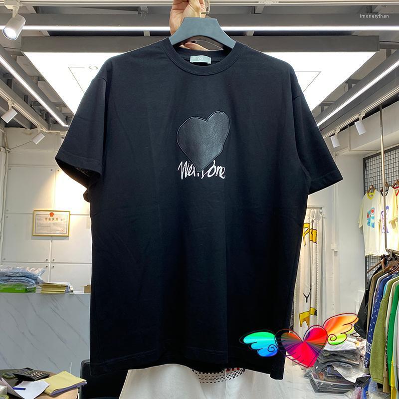 

Men's T-Shirts Heart T-shirt 2022 Men Women High Quality Black Embroidery Logo Print WELLDONE Tee Casual Tops Short SleeveMen's Imon22
