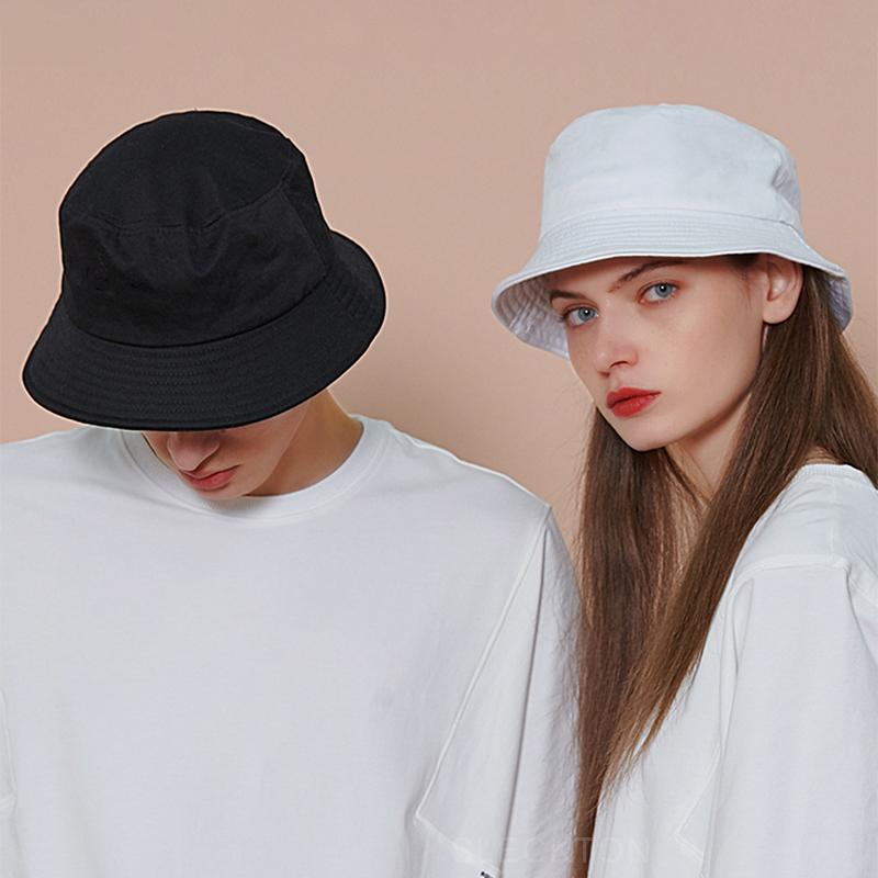 

Berets Fashion Bucket Hat For Women And Men 2022 Summer Sun Caps Foldable Cotton Fishman Visors Hip Hop Flat UnisexBerets, White