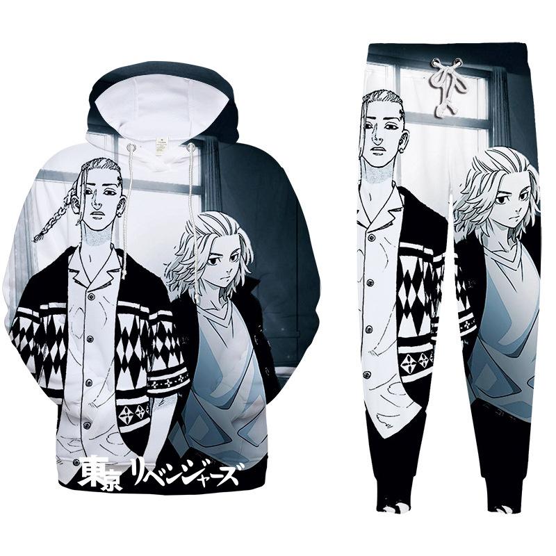 

Men' Tracksuits Tokyo Revengers Anime Hoodie Pants Two Piece 3D Print Cosplay Sweatshirt And Sweatpants Set Pullovers 2022SuitMen