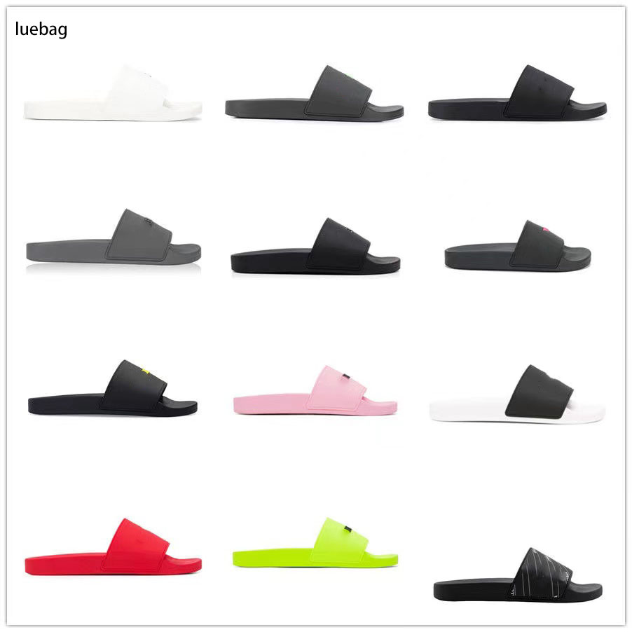 

men women slippers Triple White black Fluo Green Beige Blue Pink grey yellow mens Sliders Casual Summer Beach Outdoor Sandales Designer