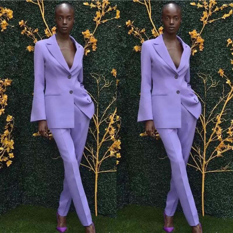

Women's Two Piece Pants Fashion Bride Mom Suit Women Business Dress Workwear 2 Office Party Wear Suitable For WeddingWomen's, Purple
