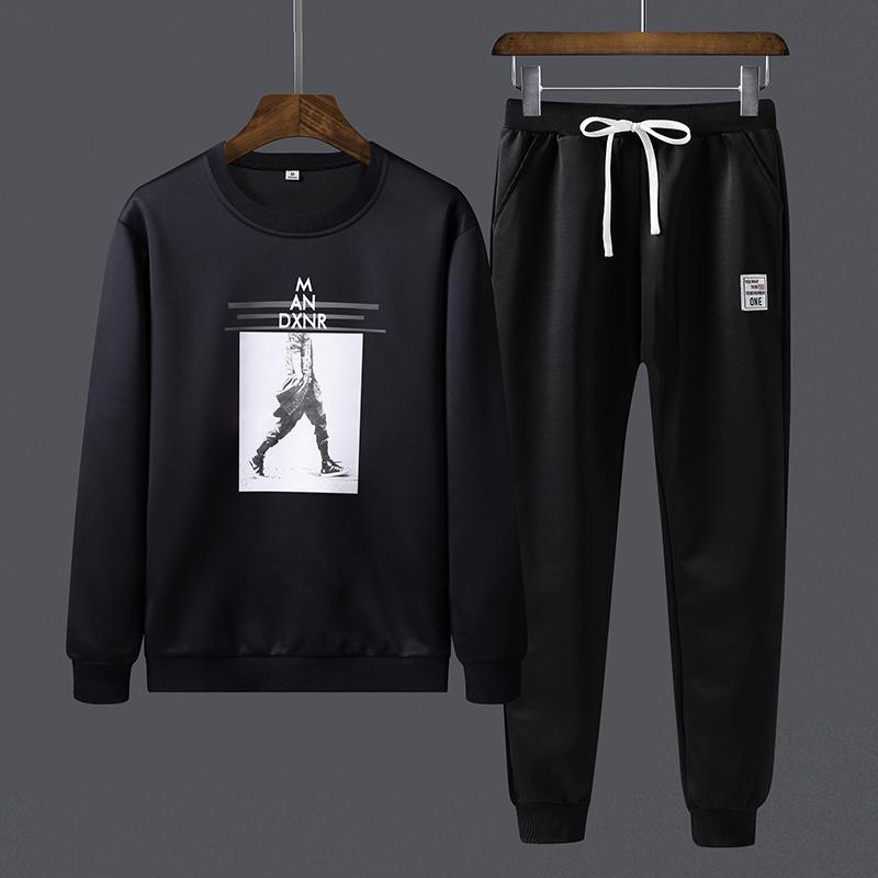 

Men's Tracksuits Track Suit Mens Sweatsuit Sports Suits Sportwear 2 Pieces Set Jogger Pattern Printed Tracksuit Men Clothes Fall 2022, 61 black