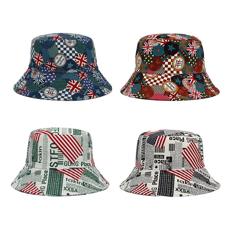 

Berets Fashion UK Flag Fisherman Cap Men Women Outdoor Letter Print Star Bucket Hat Hip Hop Beach Sun Teen Casual PanamaBerets, 05