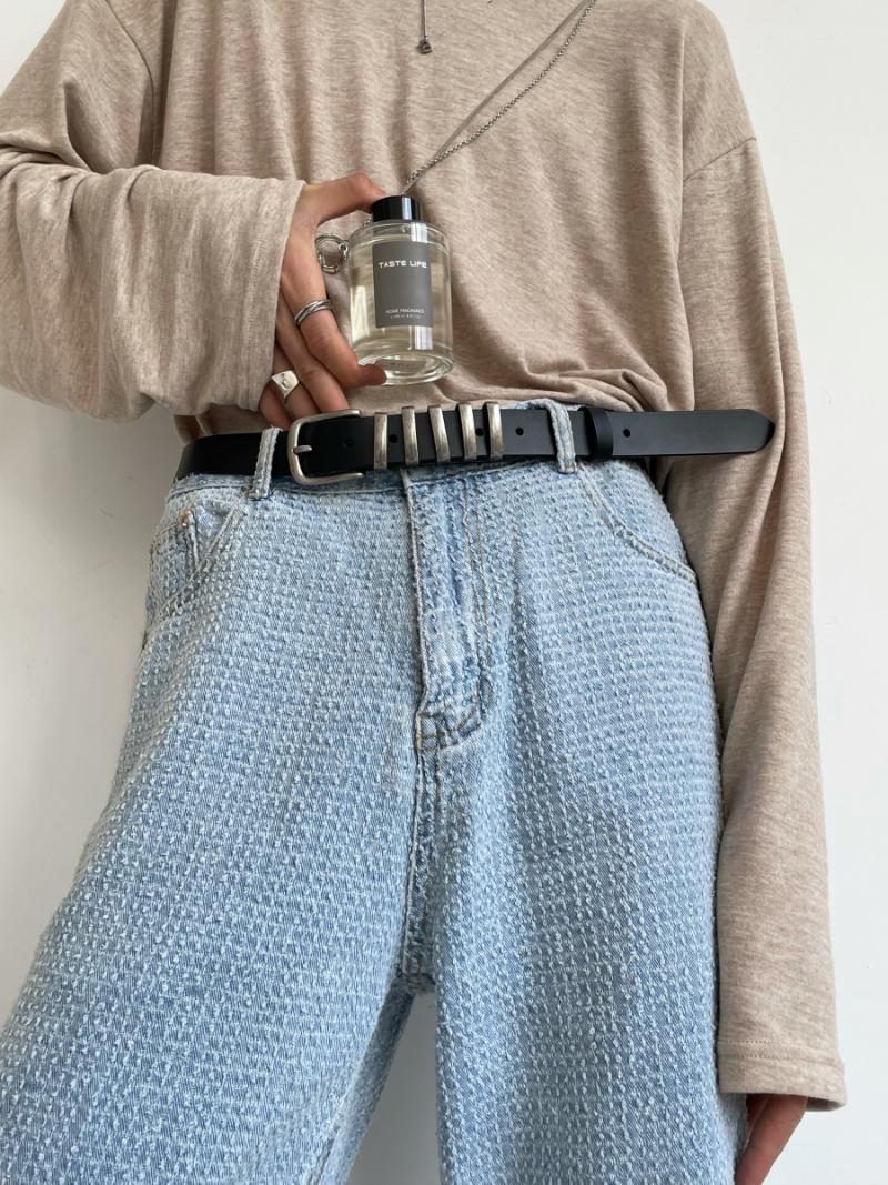 

Belts Korean Casual Trend Heavy Craft Metal Decorative Belt Leather Wild Square Buckle Accessories For Men And Women, Black