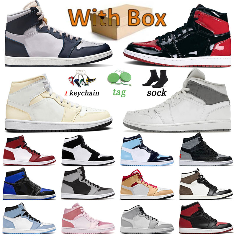 

2022 Bred Patent Jumpman 1 1s Basketball Shoes Designer Women Coconut Milk Men Trainers Rebellionaire Surfaces Shadow Banned Paris White Sports Sneakers Outdoor, B19 36-46 atomic orange