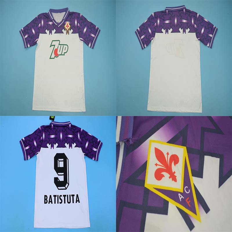 

1992 1993 Retro Soccer Jerseys Fiorentina Vintage BATISTUTA RUI COSTA EDMUNDO Men Jersey Away Jersey, 92/93 away